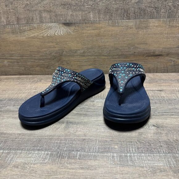 Crocs LiteRide Boca Medallion Wedge Thong Sandal Women's Size 11 - Picture 1 of 7